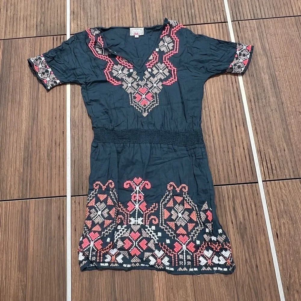 Anthropologie | Baraschi Neon Patterned Mini Dress | Size: Small | Color:βNavy